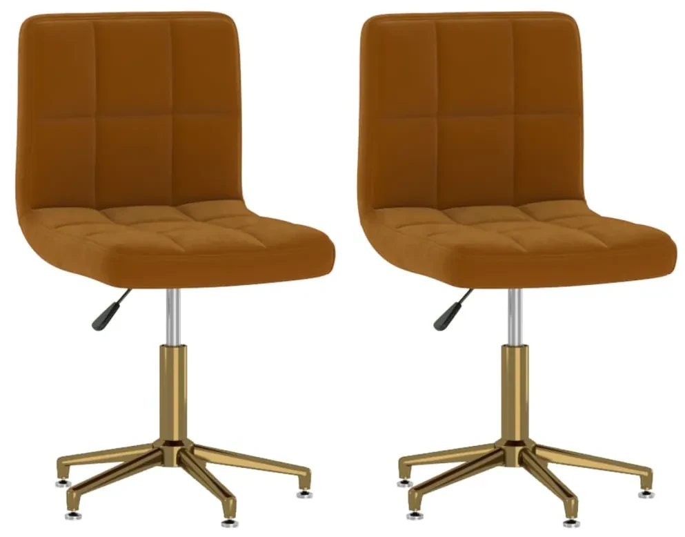vidaXL Eetkamerstoelen draaibaar 2 st fluweel bruin