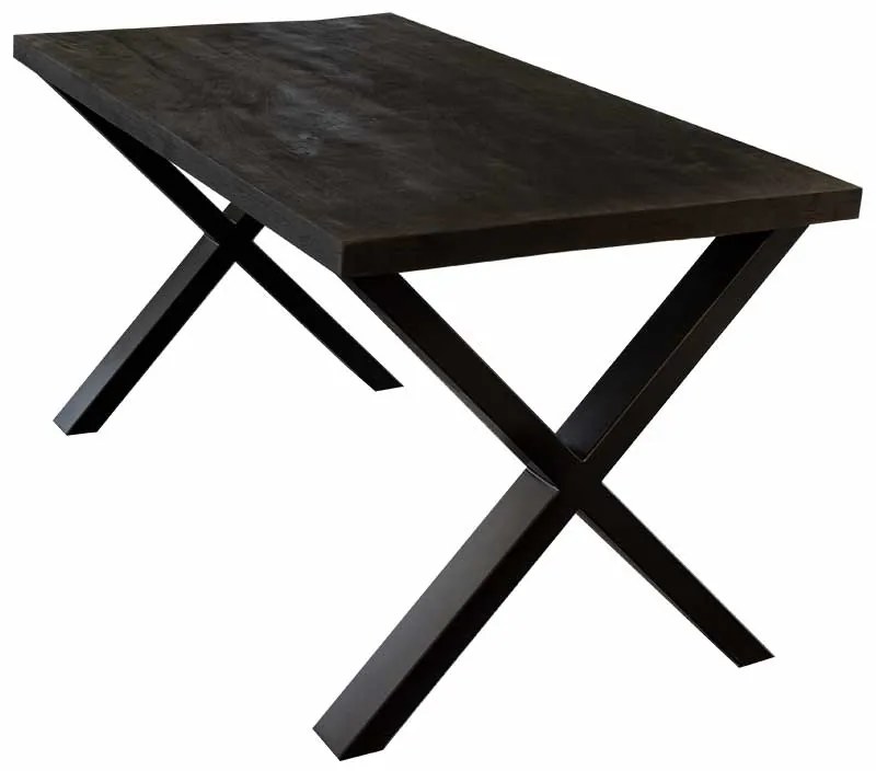 Eettafelblad massief Mango zwart - 160 x 90 x 78 cm - Bladdikte 5,6 cm