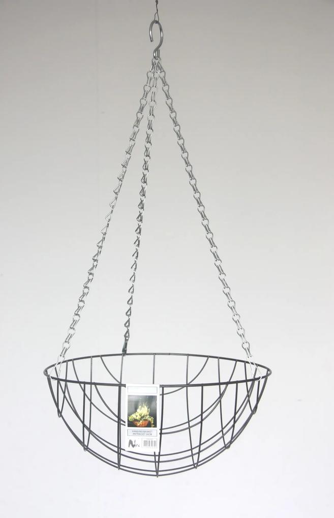 Bloembak Hanging basket antraciet 30 cm Nnice