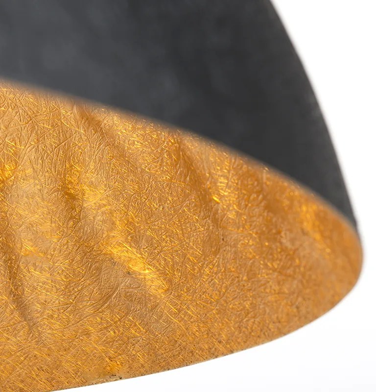 Smart hanglamp zwart met goud 70 cm incl. Wifi A60 - Magna