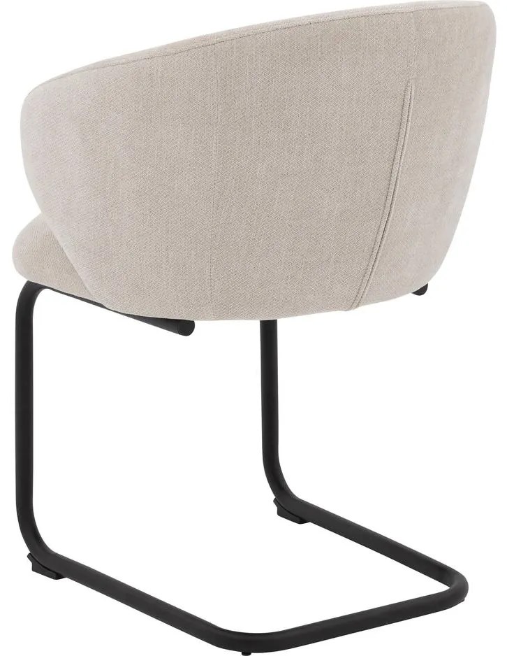 Goossens Stoel Noomi beige stof met armleuning,