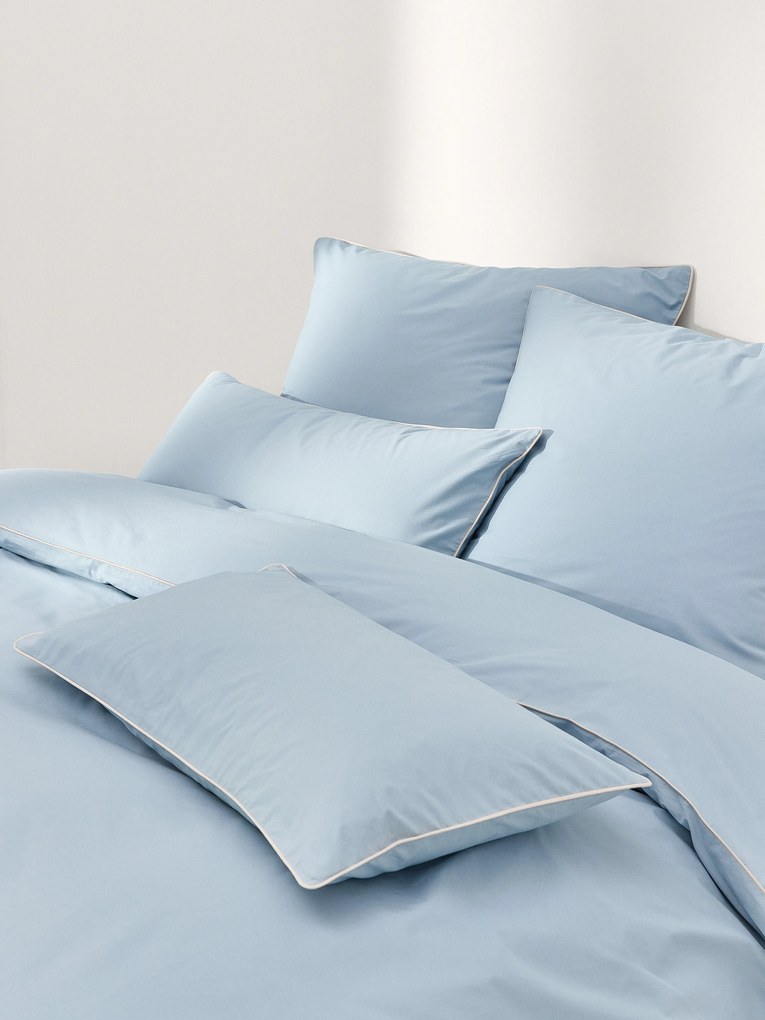 Perkal katoenen dekbedovertrek Daria met bies