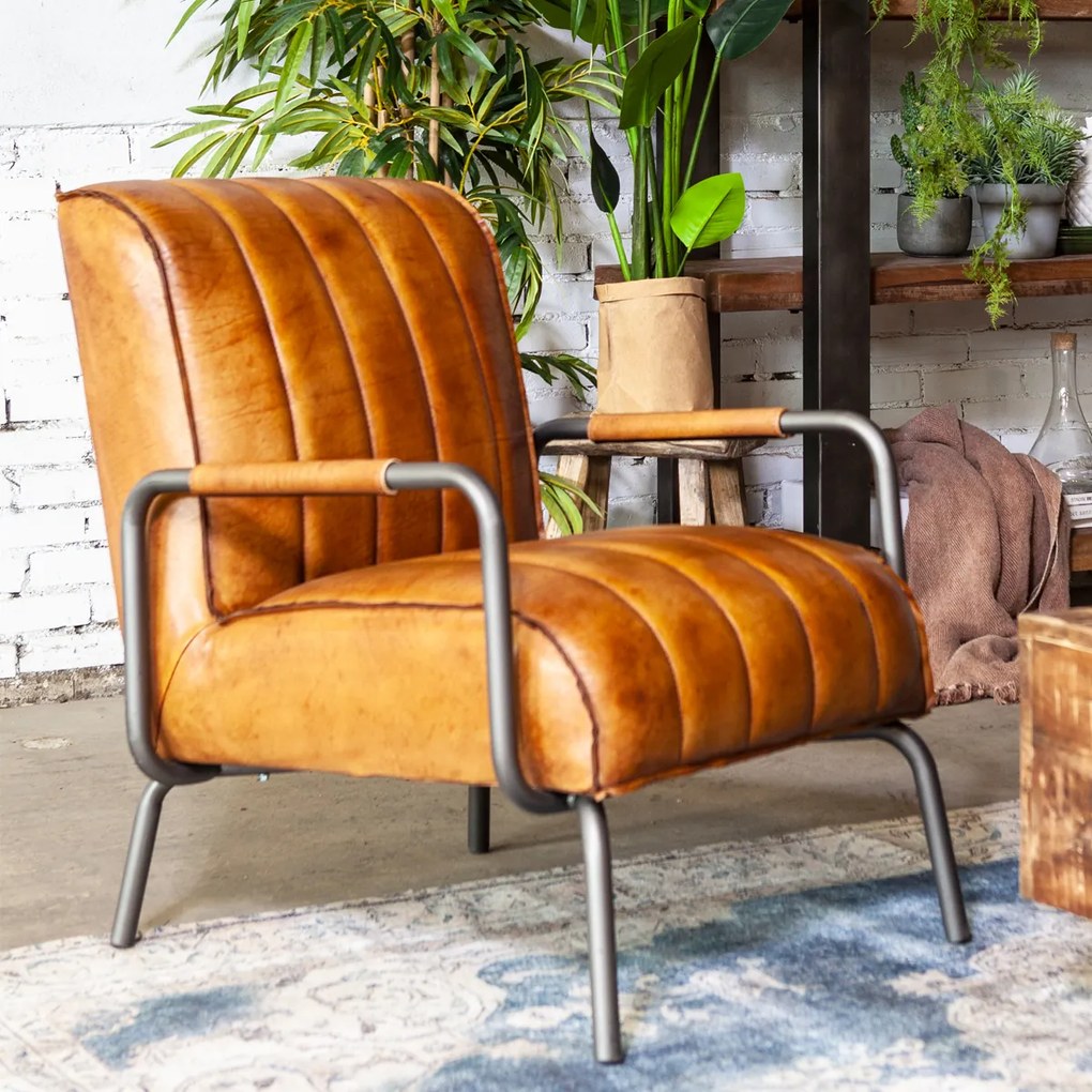 Eleonora Marvin Fauteuil Rosi Leder Cognac