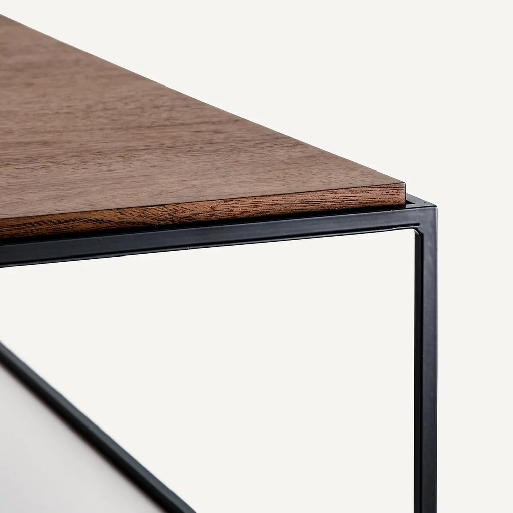 Vierkante salontafel in walnootfineer Nolia XL