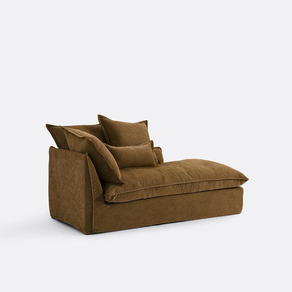 Longchair rechts, afneembare hoes, in gemêleerd polyester, ODNA