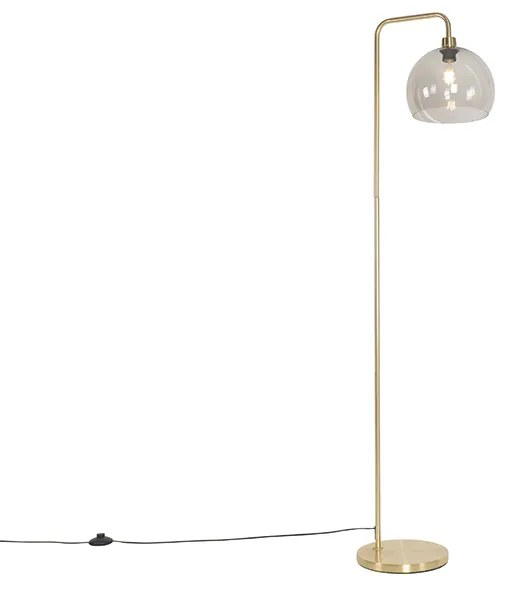 Moderne vloerlamp messing met smoke kap - Maly Modern E27 Binnenverlichting Lamp