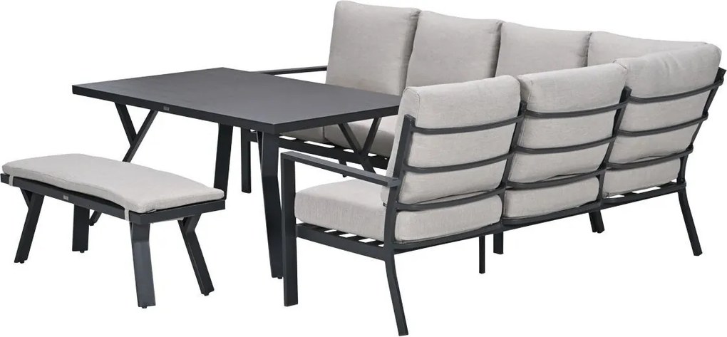 Garden Impressions Senja lounge dining set 4-delig rechts - sandstone