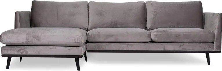 Loungebank Odissi chaise longue links - velours Brunei taupe 04 - 1,60 x 2,58 mtr breed