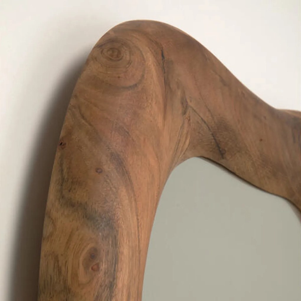 Driehoek Spiegel Acacia Hout - 101x62cm