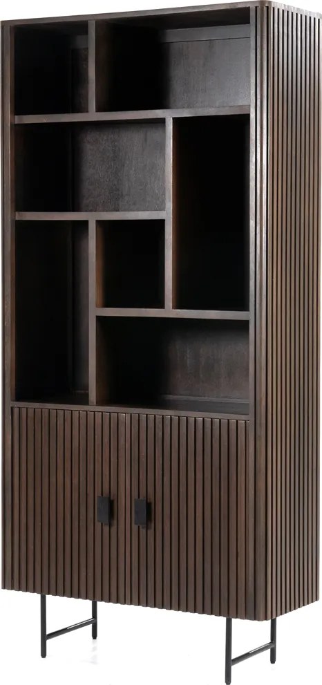 Houten Boekenkast Met Latjes - 96x37x200cm.