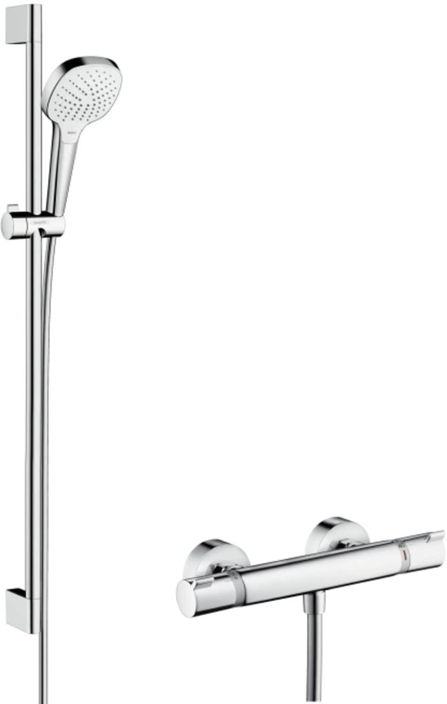 Hansgrohe Croma Select E Vario / Ecostat Comfort douchecombinatie 90cm Wit-Chroom
