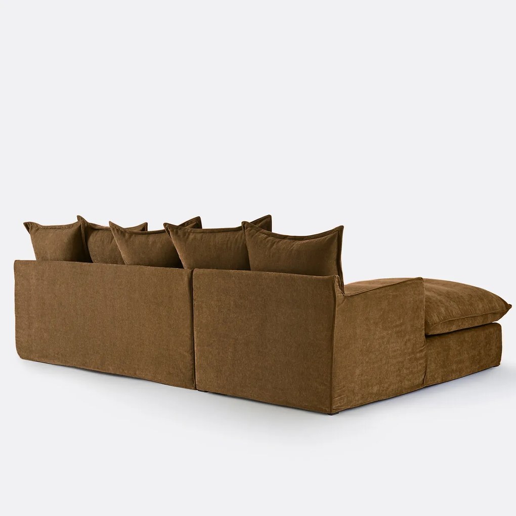 Hoekbank links, omvormbaar, afneembare hoes, 4-zits, gemêleerd polyester, ODNA