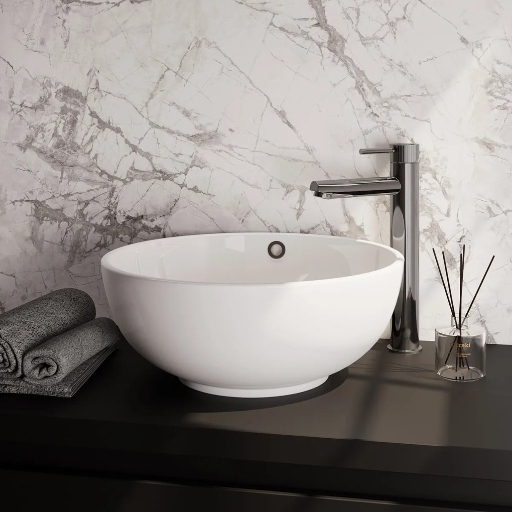 Brauer Stripe verhoogde wastafelkraan model A met ColdStart chroom