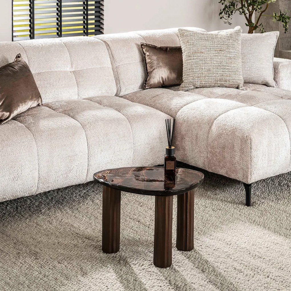 Salontafel Getrokken Glas Koperkleur Klein - 51 X 37cm.