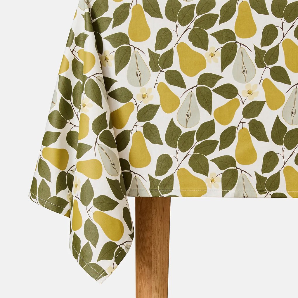 Bedrukt tafelkleed van soepel gecoat katoen, VINTAGE PEAR