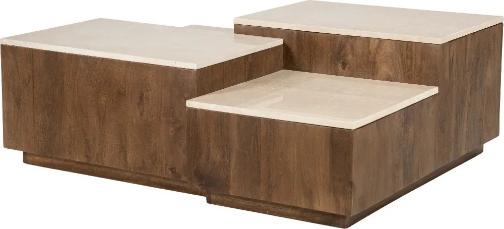 Eleonora Quido 4-delige Salontafelset Hout - 105 X 89cm.
