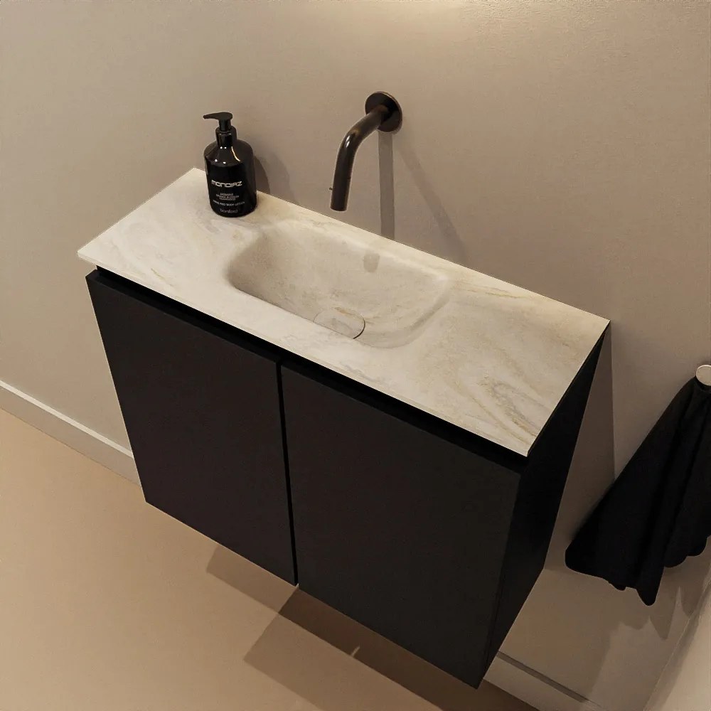 Mondiaz Ture DLux toiletmeubel 60cm urban met wastafel ostra midden zonder kraangat