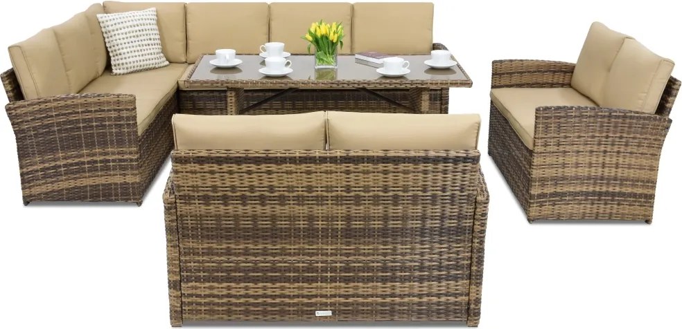 Monaco Comida 9 Garden Point tuinmeubelen bruin