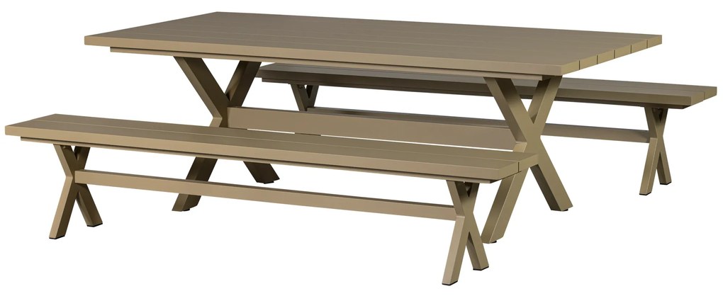 Exotan Delta - Picknicktafel - Aluminium - Groen Zand - 220x100cm - Exotan