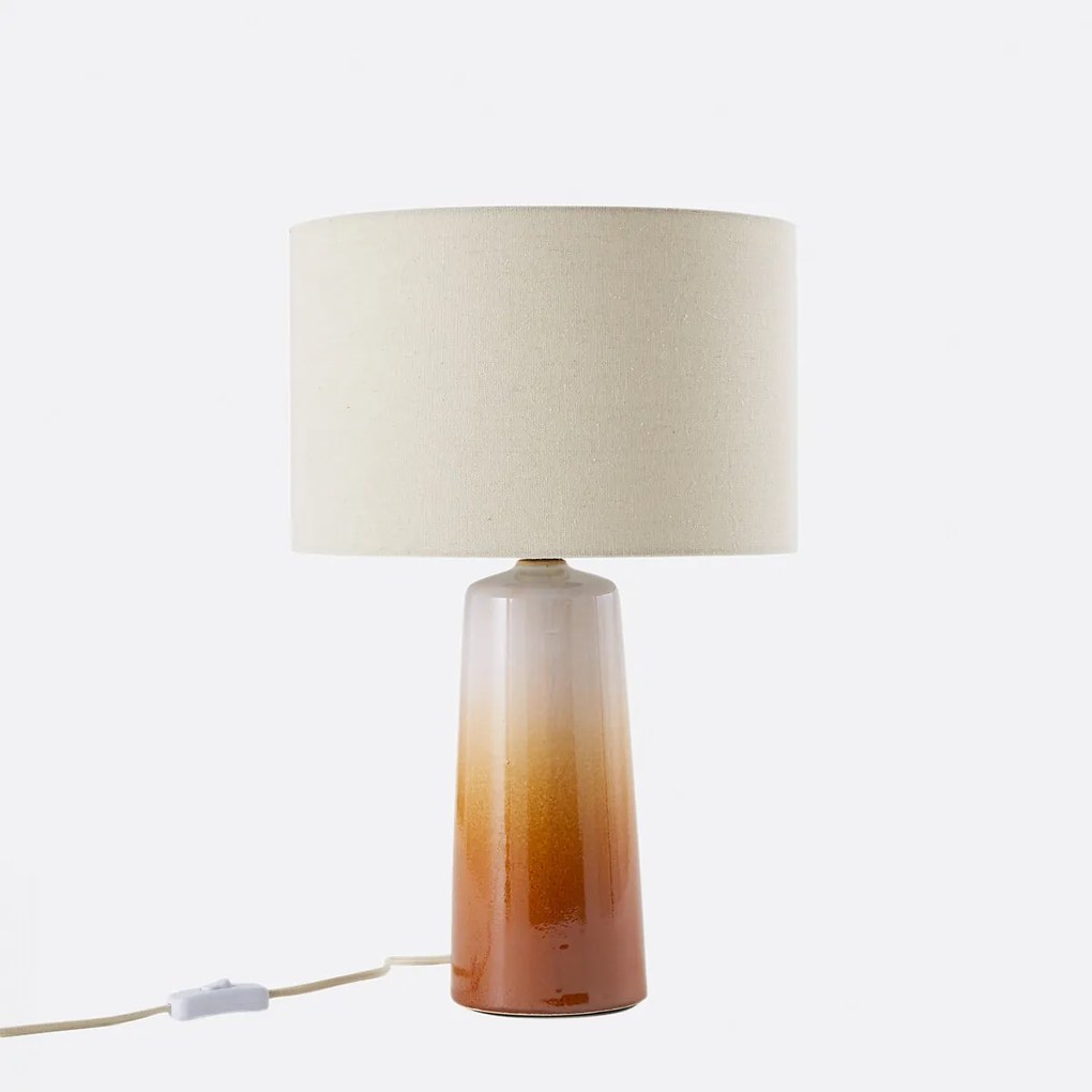 Tafellamp van keramiek en linnen, 47 cm hoog, Grezza