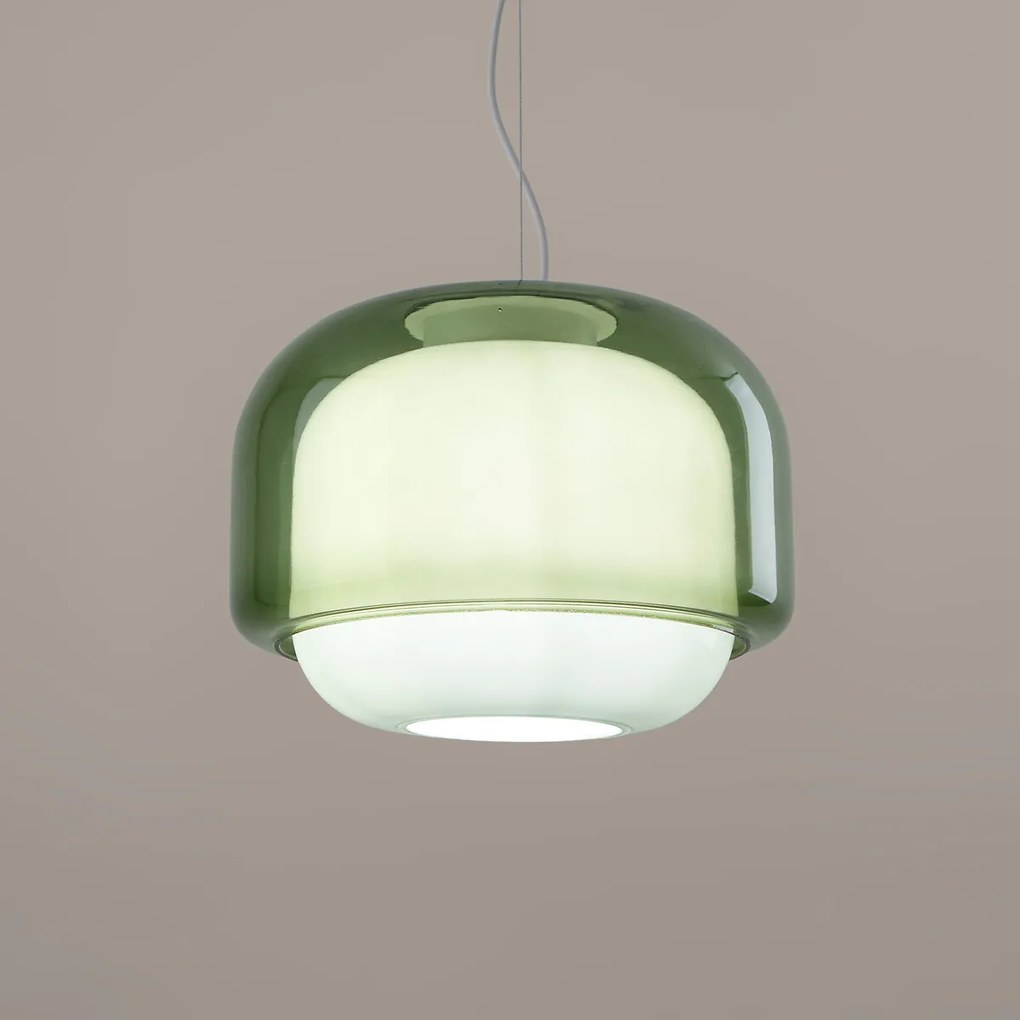 Hanglamp van gekleurd glas Ø30,5 cm, KINOKO