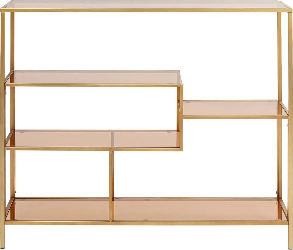 Laag Wandrek Staal Met Glas Goud - 115x30x100cm.