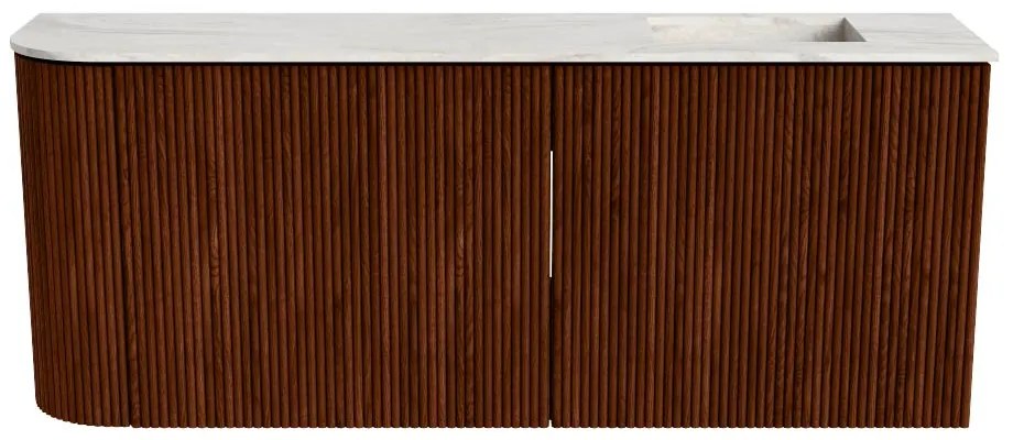 Mondiaz Joya DLux 100cm toiletmeubel ronding links ruby met wastafel faye rechts 1 kraangat ostra