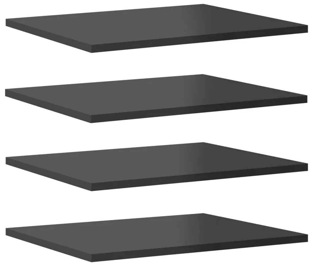 vidaXL Wandschappen 4 st 40x50x1,5 cm spaanplaat hoogglans grijs