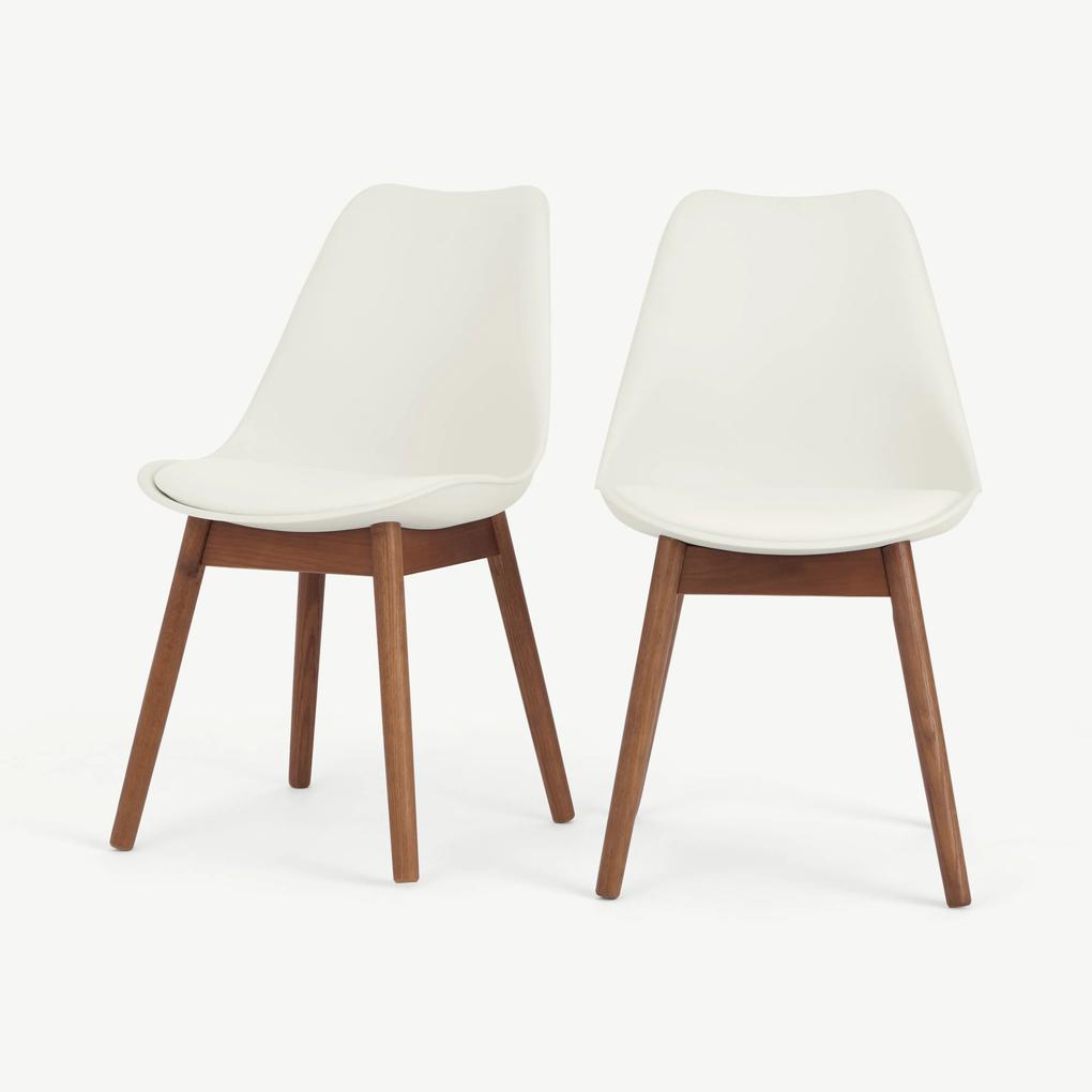 Set of 2 Thelma dining chairs, Dark Stain Oak and White