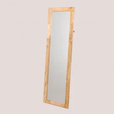 Rechthoekige staande spiegel van natuurlijk hout (156,5x48 cm) Arlan - Sklum