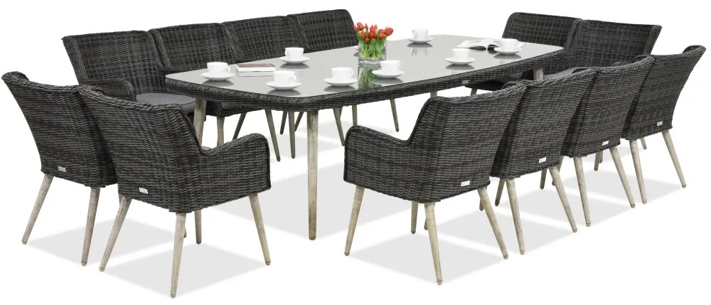 Exclusieve dining tuinset met grote tafel Córdoba voor 12 personen Garden Point antraciet