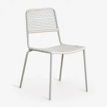 Set Van 2 Stapelbare Tuinstoelen Van Staal En Synthetisch Riet Veyra Groen – Khaki - Sklum