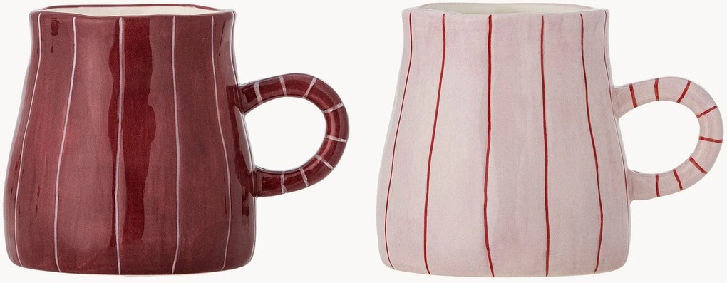 Handbeschilderde mokken Shirly, 2-delig