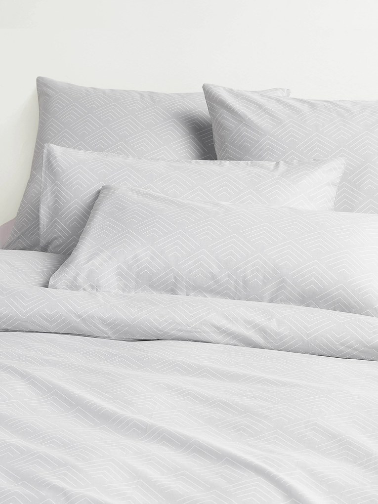 Katoenen dekbedovertrek Milano met grafisch patroon