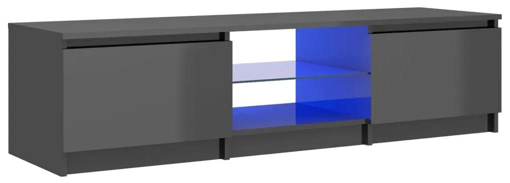 vidaXL Tv-meubel met LED-verlichting 140x40x35,5 cm hoogglans grijs