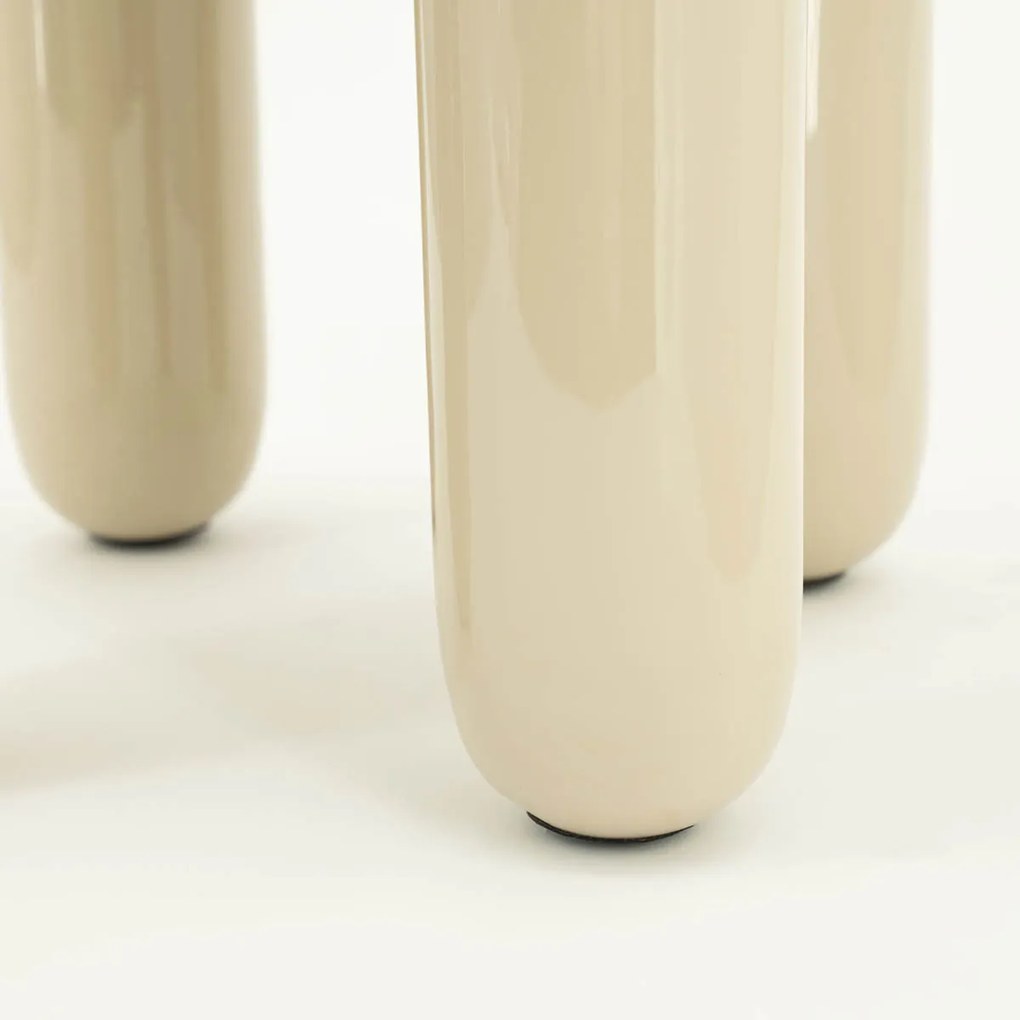 By-Boo Balloon Hoogglans Bijzettafel Beige - 43 X 43cm.