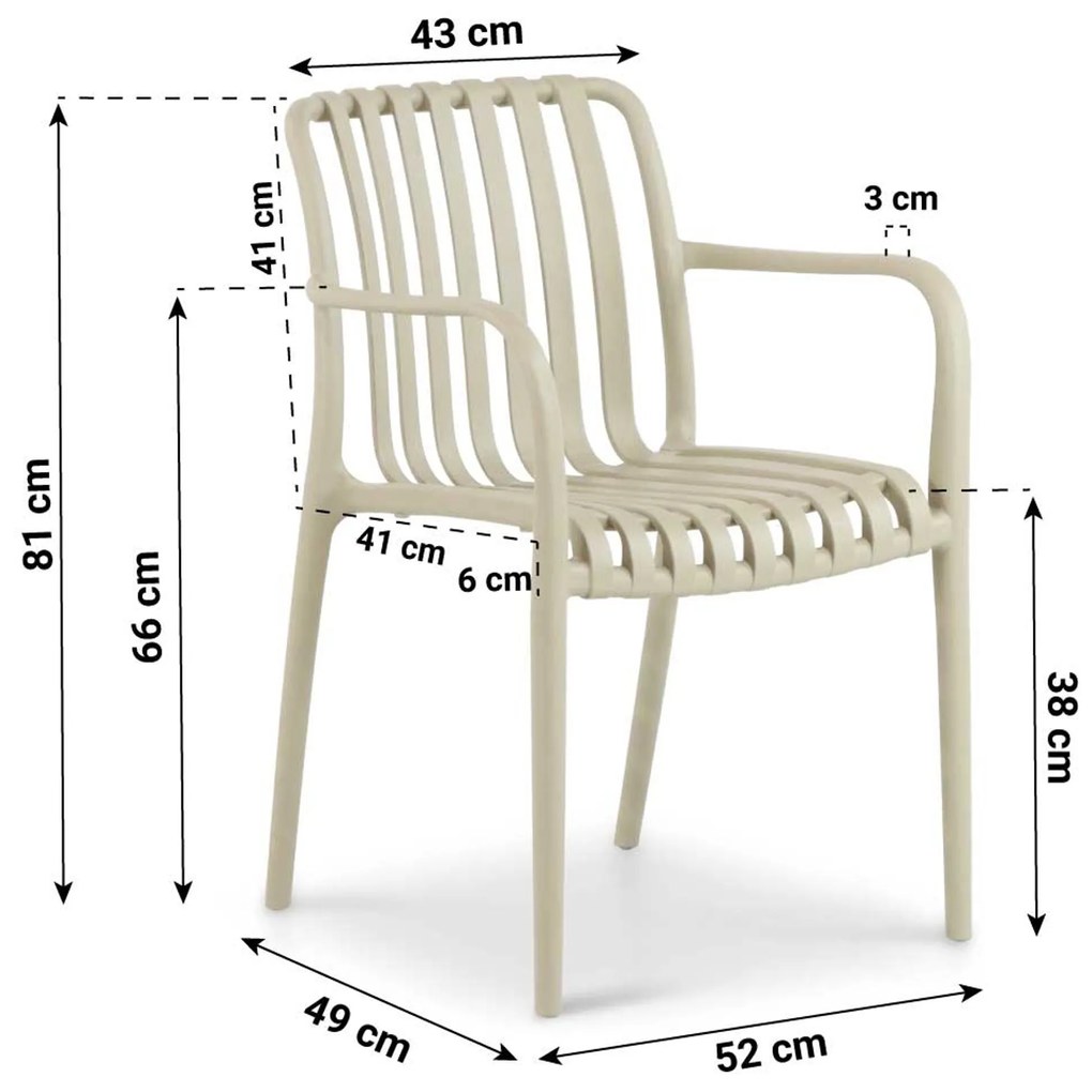 Tuinset 4 personen 160 cm Kunststof Taupe Domani Furniture Vento/Weston