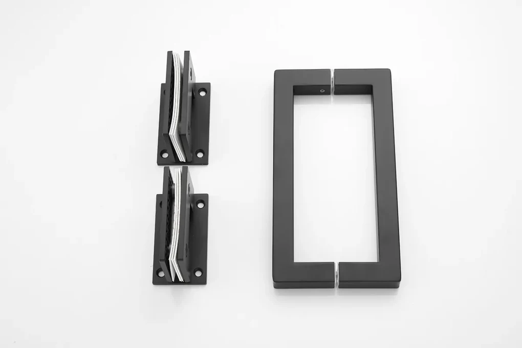 Saniclear Modern profielloze douchedeur 70x200 met zwarte scharnieren