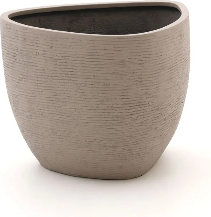 Bloempot Luca Lifestyle Ruvido | Taupe Kunststof  | ø67cm | Geschikt voor Buiten en binnen | Kees Smit Tuinmeubelen