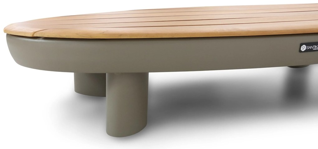 Hoek loungeset 6 personen Aluminium/Rope /Teak Taupe Santika Furniture Santika