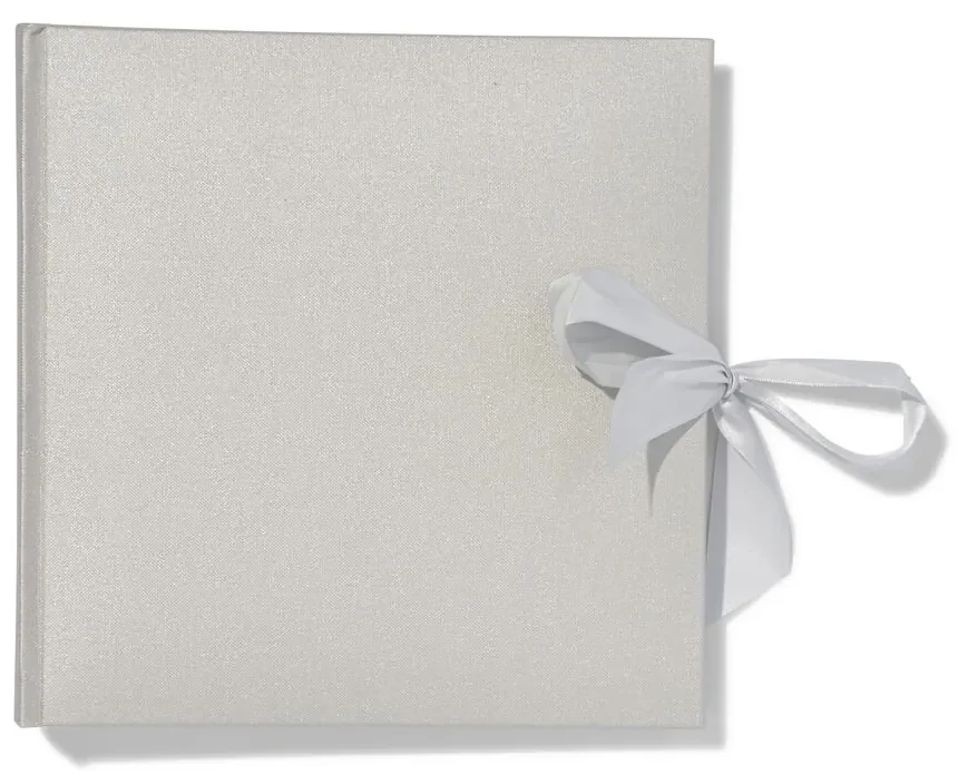 HEMA Fotoboek Met Strik 24x24.5 Linnen Zilver