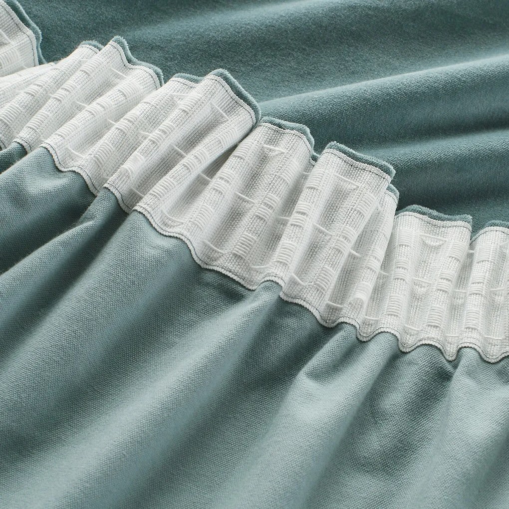 Fluwelen gordijn, met aangerimpelde bies en golf, VELVET