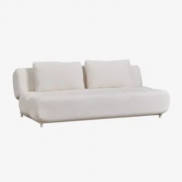 3-zits Slaapbank In Miami Bouclé Stof Bouclé Wit - Sklum