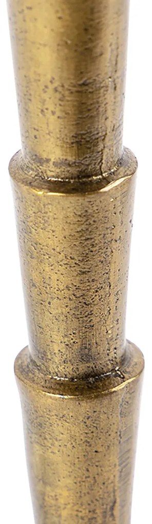 Tafellamp brons met velours lampenkap blad dessin met gouden binnenkant - Pisos