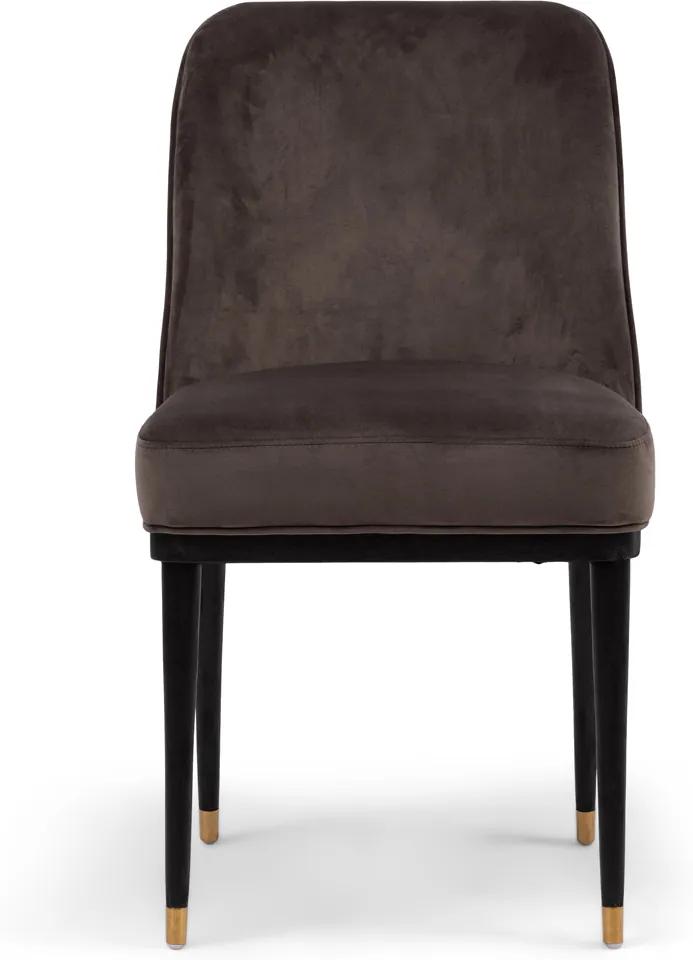 Rivièra Maison - Getty Dining Chair, velvet III, anthracite - Kleur: grijs