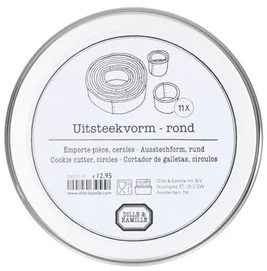 Uitsteekvormpjes in blik, rondjes