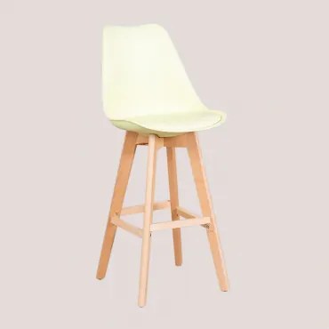 Nordic Hoge Kruk Met Kunstleren Kussen Mousse Citroen & ↑75 Cm - Sklum