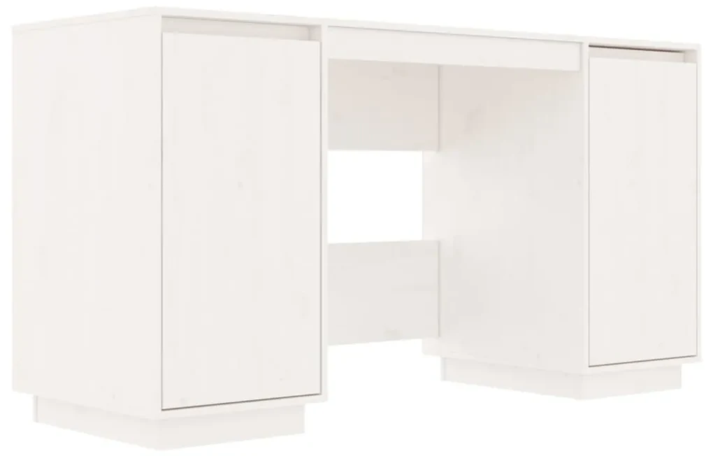 vidaXL Bureau 140x50x75 cm massief grenenhout wit