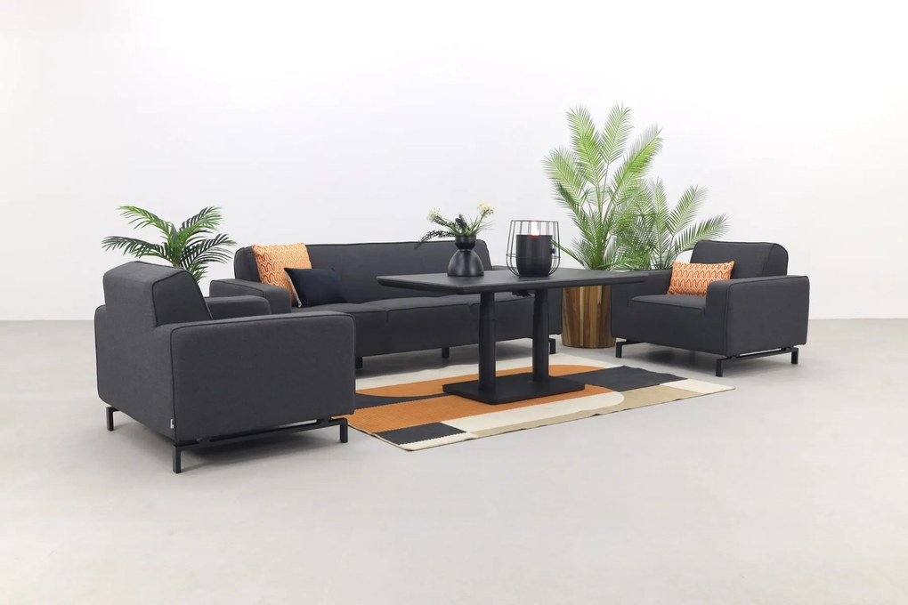 Boavista/Medina stoel-bank loungeset - Sooty - 4-delig verstelbaar