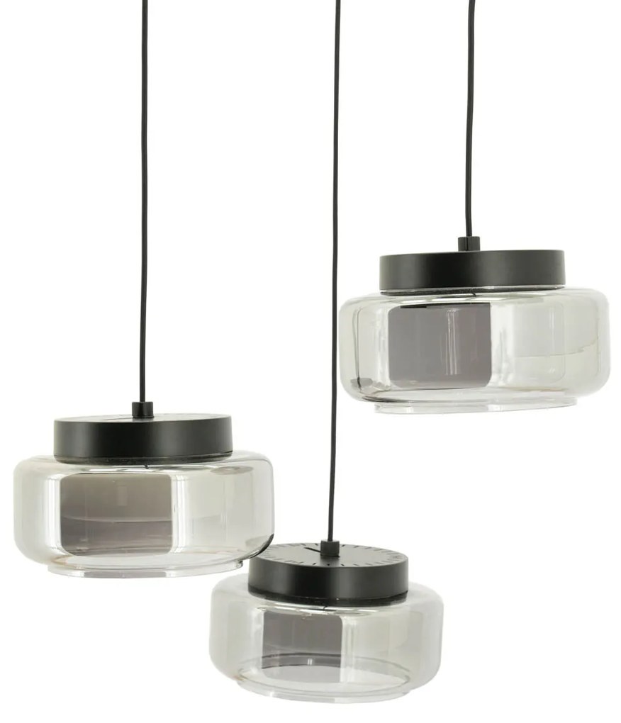 By-Boo Pivot Round Trapse Hanglamp Rookglas